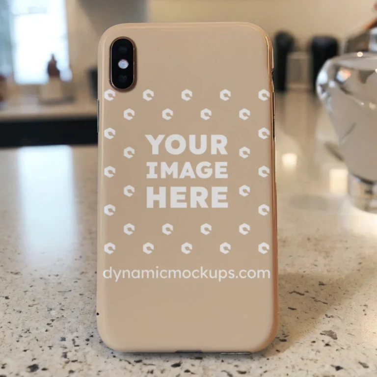 iPhone Beige Phone Case Mockup Template
