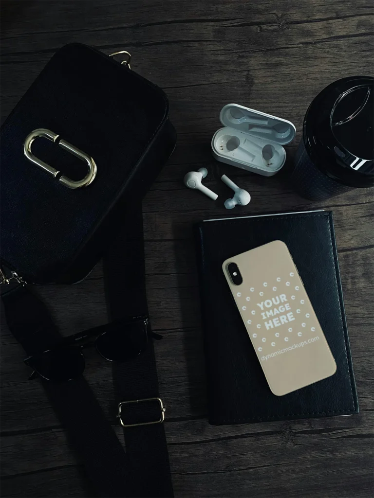 iPhone Beige Phone Case Mockup Template