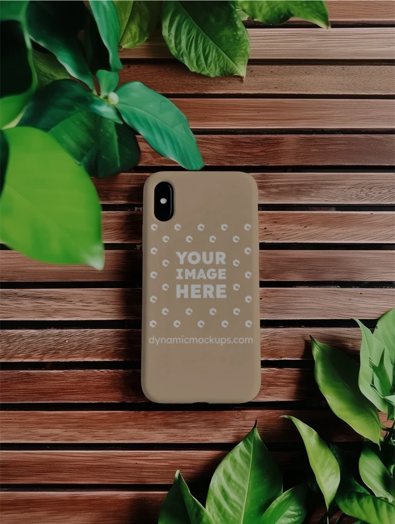 iPhone Beige Phone Case Mockup Template