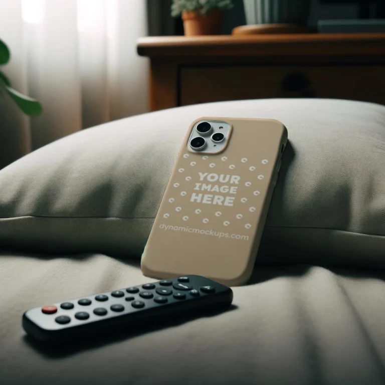 iPhone Beige Phone Case Mockup Template