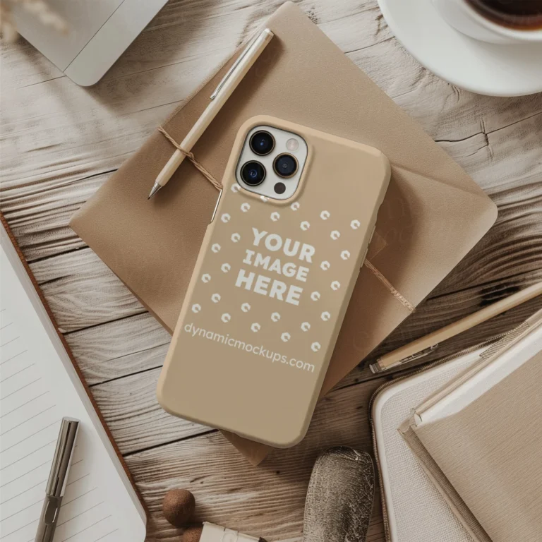 iPhone Beige Phone Case Mockup Template