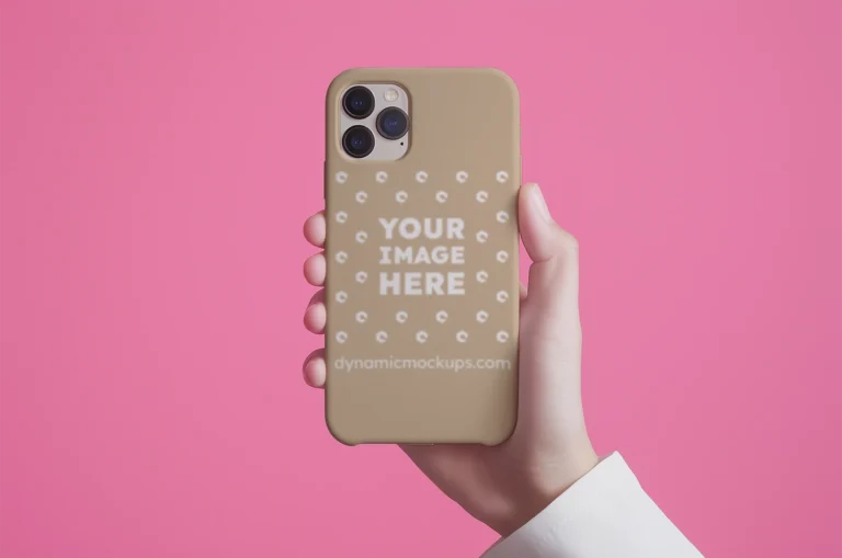 iPhone Beige Phone Case Mockup Template