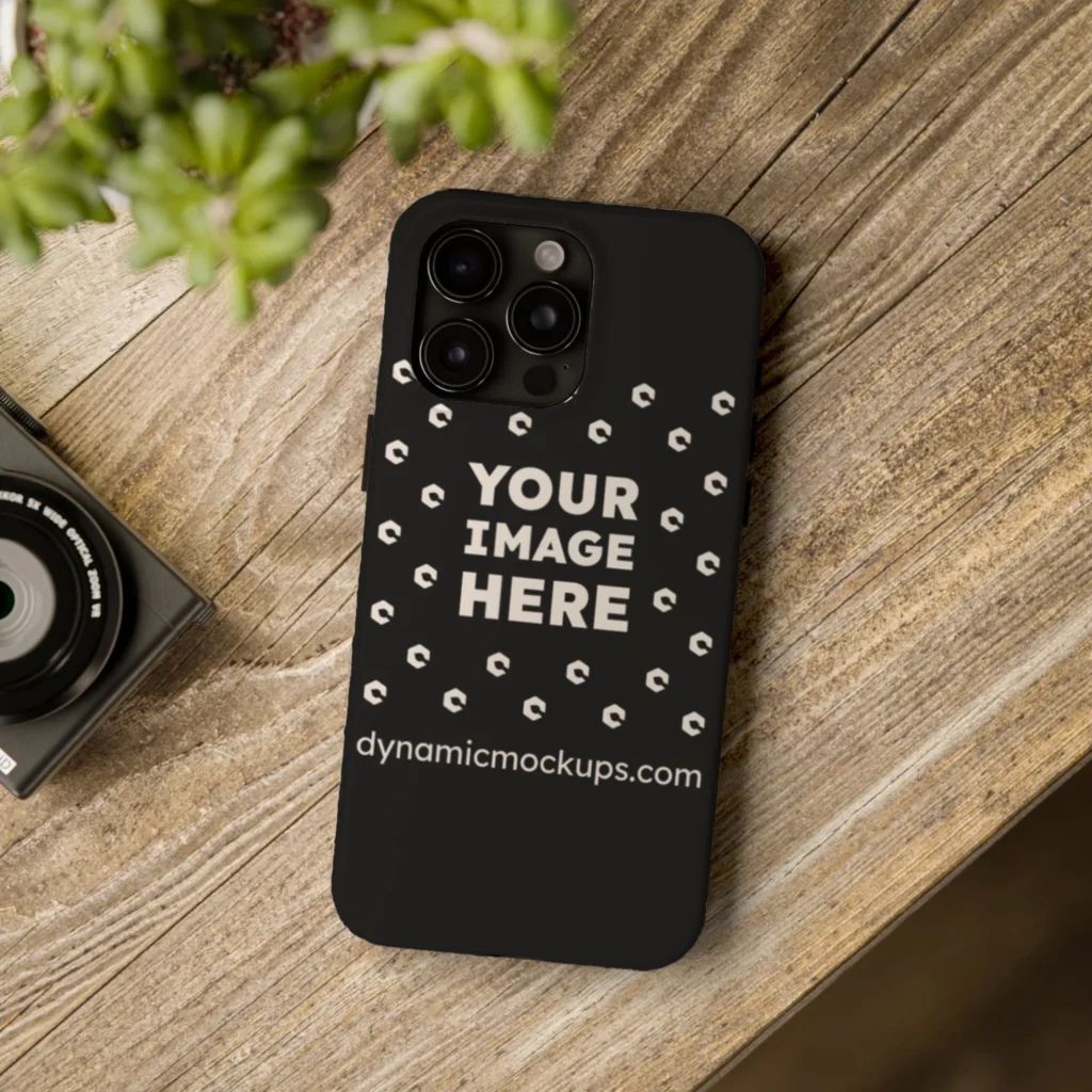 iPhone Black Phone Case Mockup Template