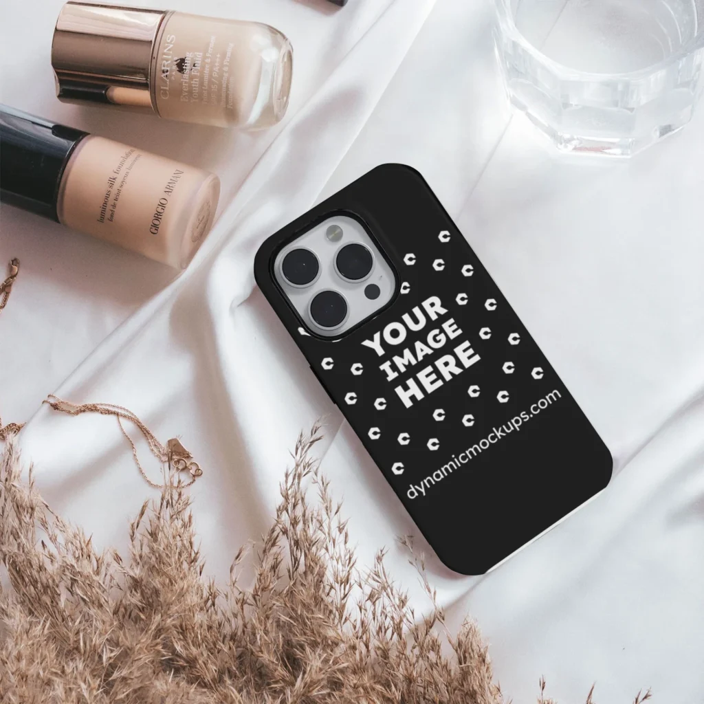 iPhone Black Phone Case Mockup Template