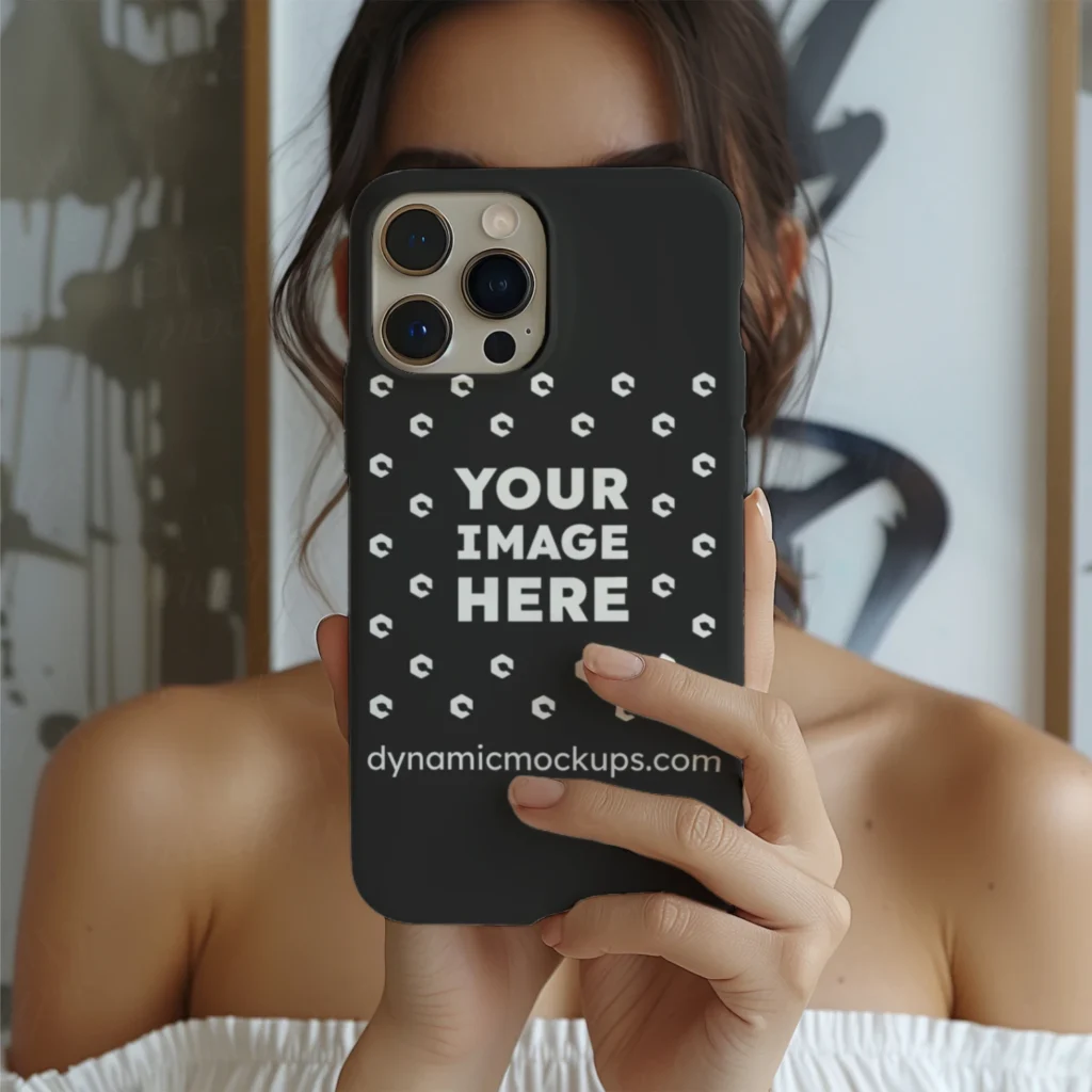 iPhone Black Phone Case Mockup Template