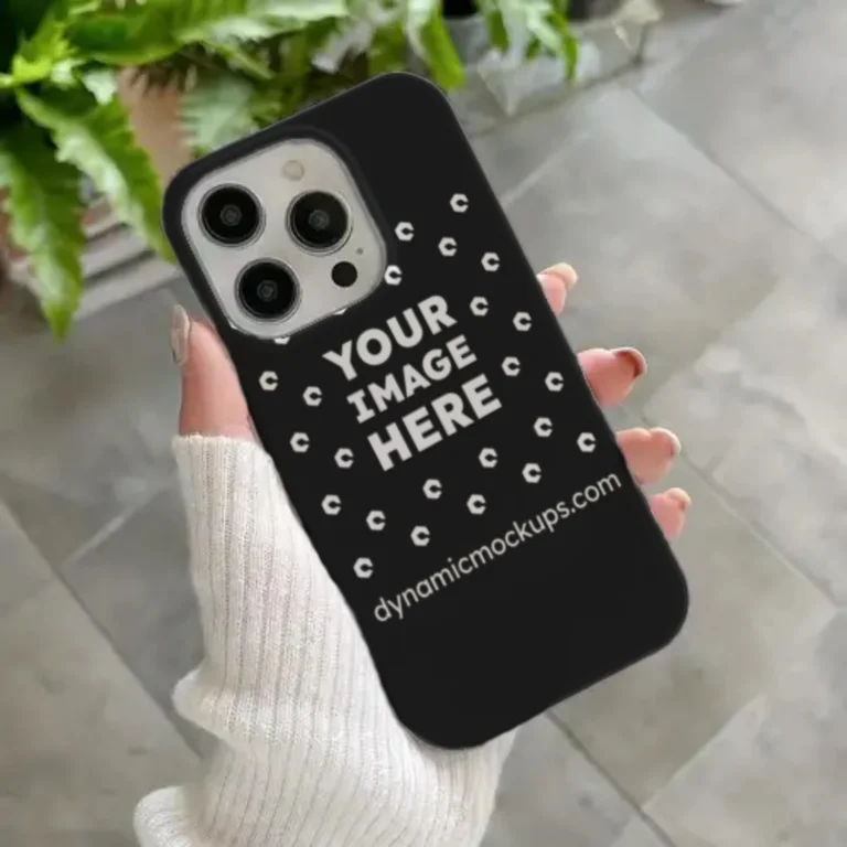iPhone Black Phone Case Mockup Template