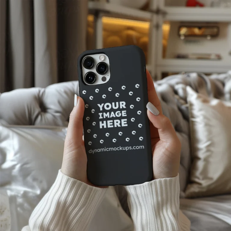 iPhone Black Phone Case Mockup Template