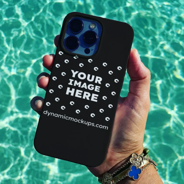 iPhone Black Phone Case Mockup Template
