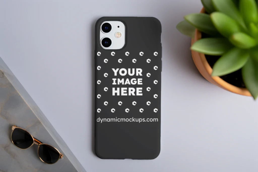 iPhone Black Phone Case Mockup Template