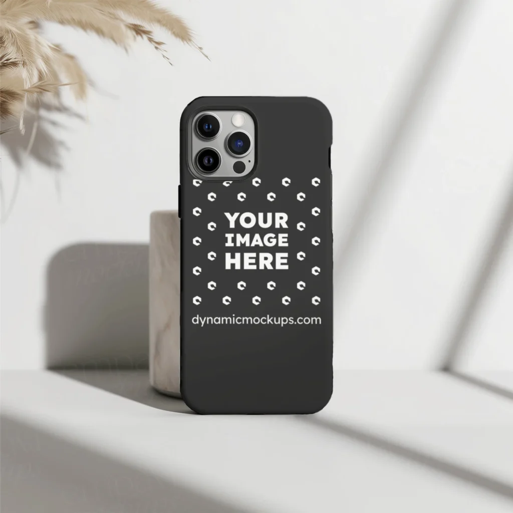 iPhone Black Phone Case Mockup Template