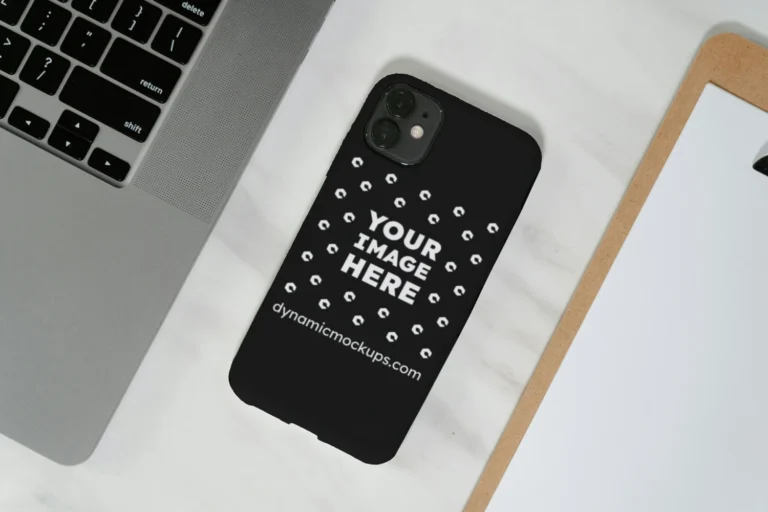 iPhone Black Phone Case Mockup Template