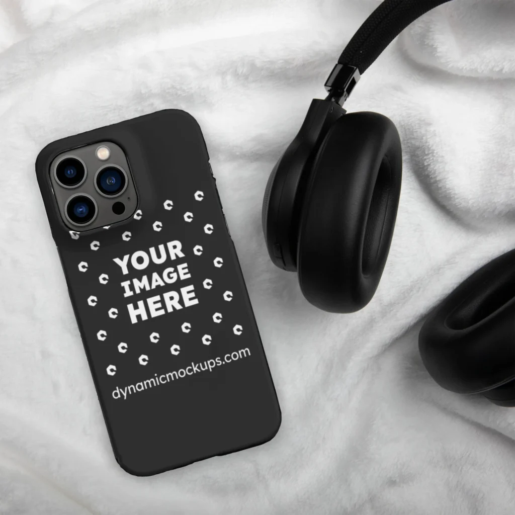 iPhone Black Phone Case Mockup Template