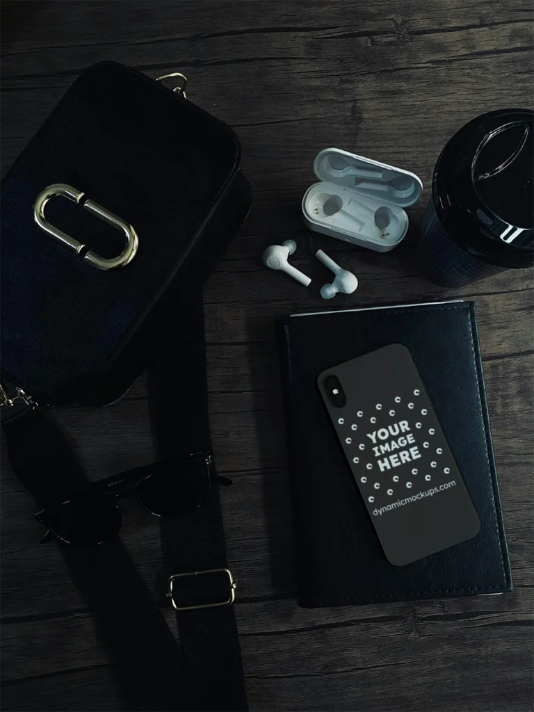 iPhone Black Phone Case Mockup Template