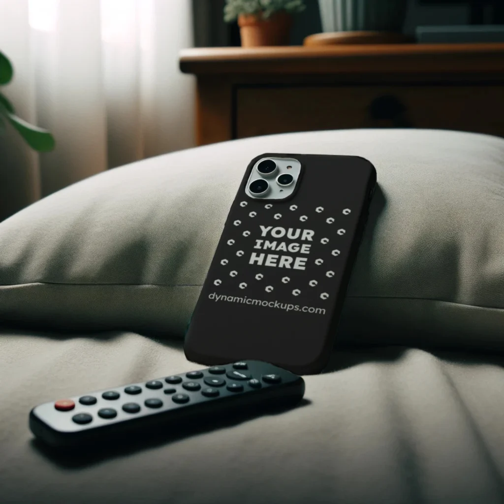 iPhone Black Phone Case Mockup Template