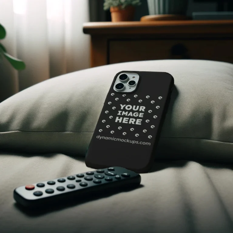 iPhone Black Phone Case Mockup Template
