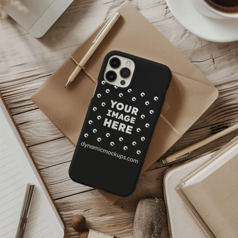iPhone Black Phone Case Mockup Template