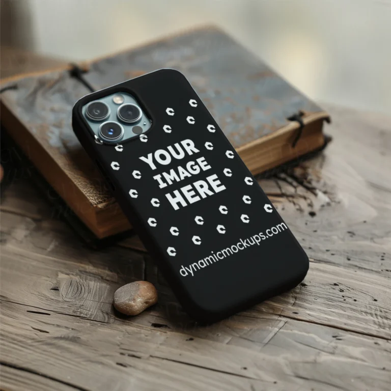iPhone Black Phone Case Mockup Template