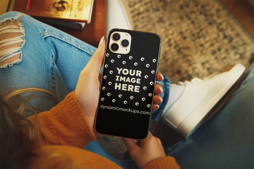 iPhone Black Phone Case Mockup Template
