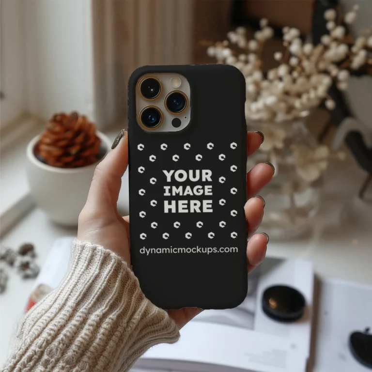 iPhone Black Phone Case Mockup Template