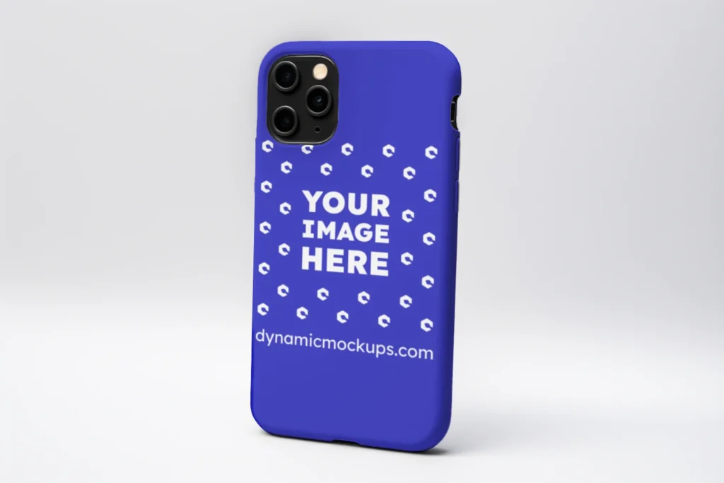 iPhone Blue Phone Case Mockup Template