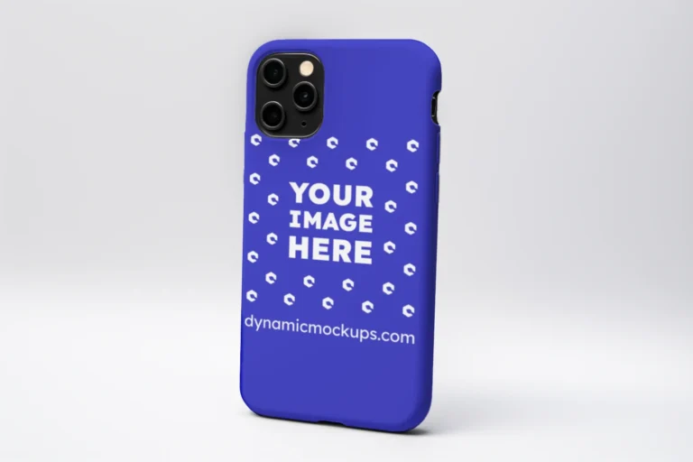 iPhone Blue Phone Case Mockup Template