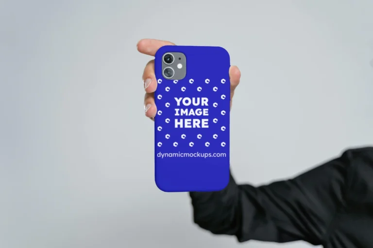 iPhone Blue Phone Case Mockup Template