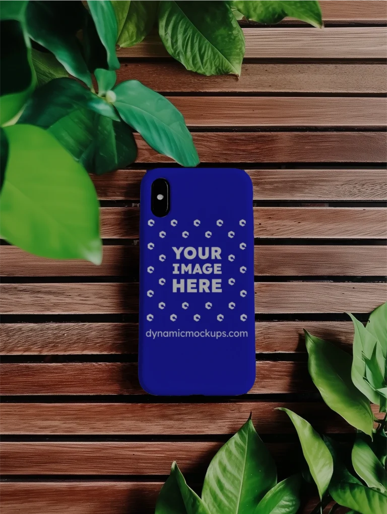 iPhone Blue Phone Case Mockup Template