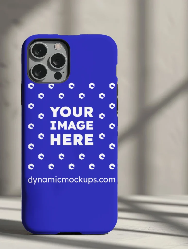 iPhone Blue Phone Case Mockup Template