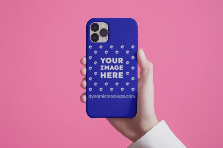 iPhone Blue Phone Case Mockup Template
