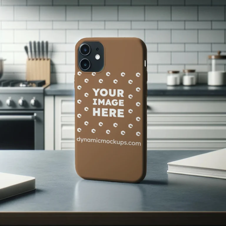 iPhone Brown Phone Case Mockup Template