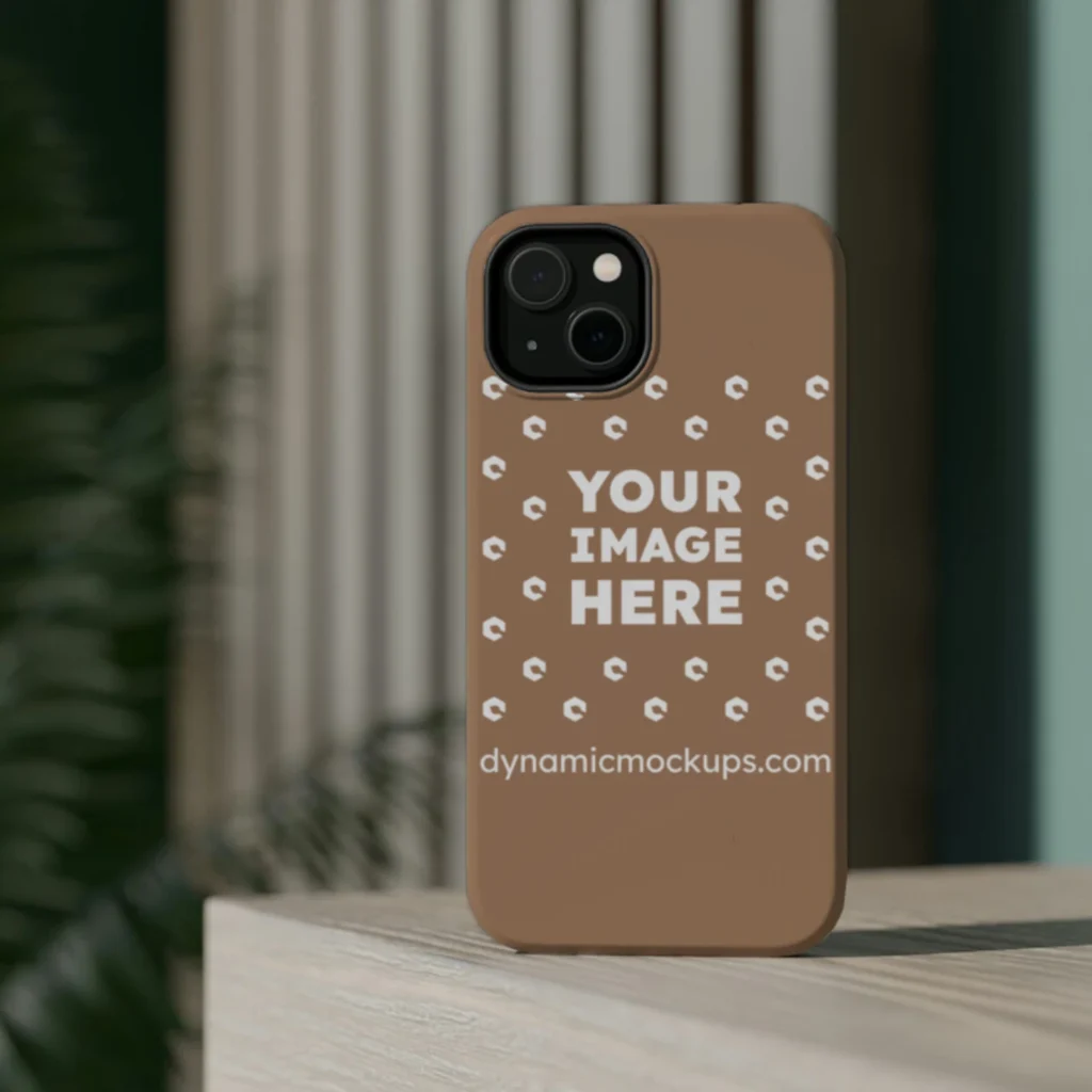 iPhone Brown Phone Case Mockup Template