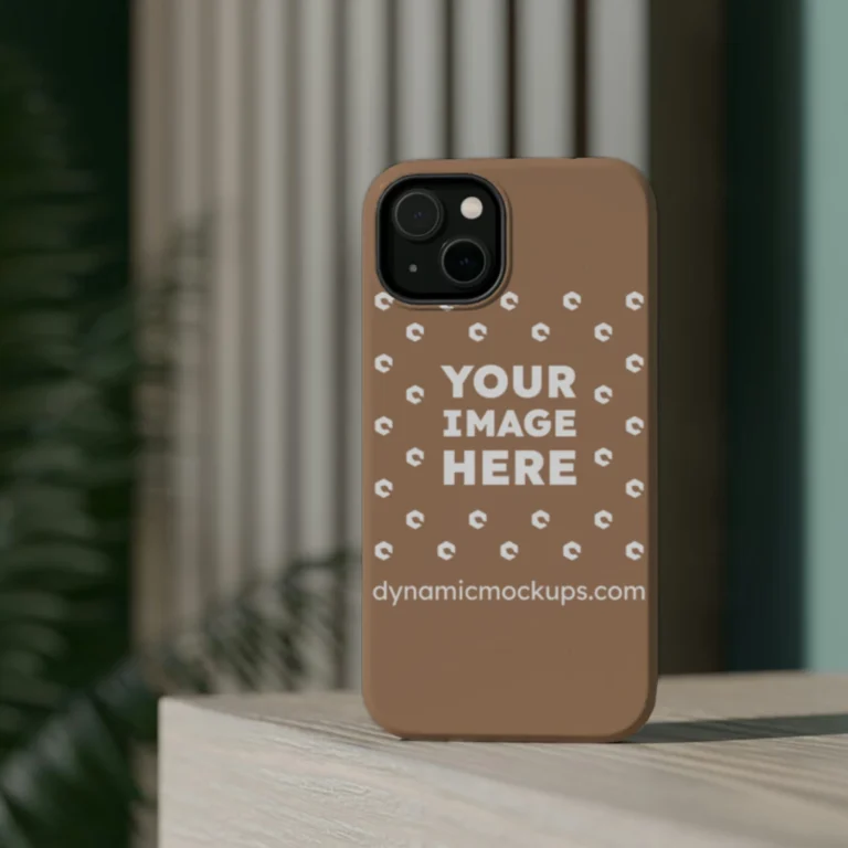 iPhone Brown Phone Case Mockup Template