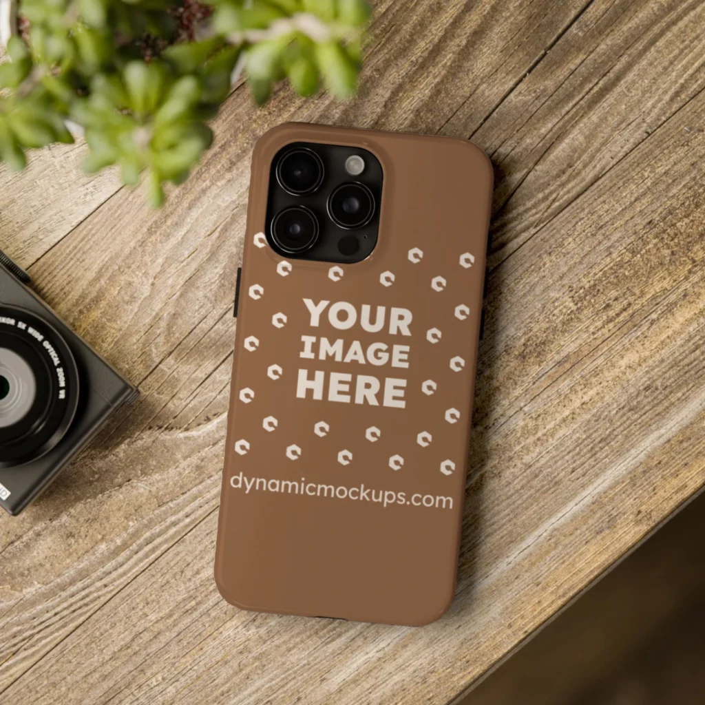 iPhone Brown Phone Case Mockup Template