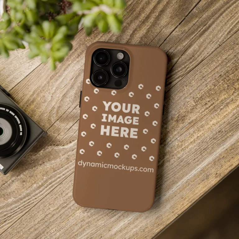 iPhone Brown Phone Case Mockup Template