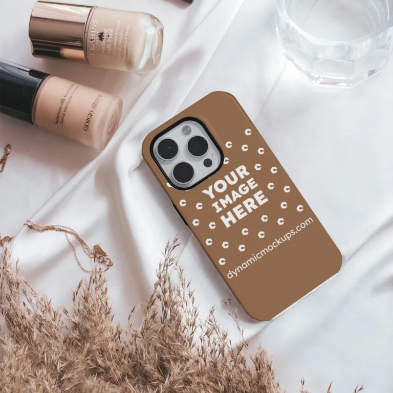 iPhone Brown Phone Case Mockup Template