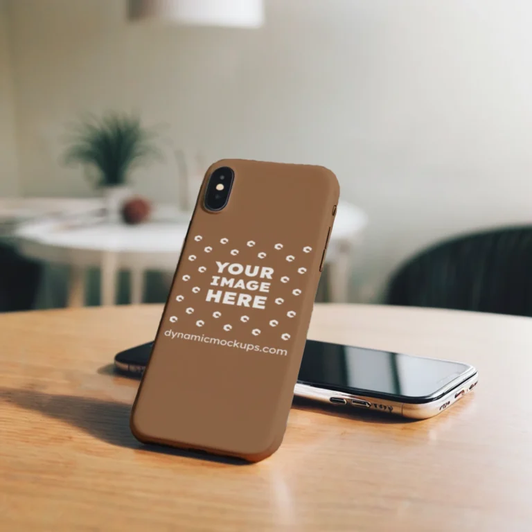 iPhone Brown Phone Case Mockup Template