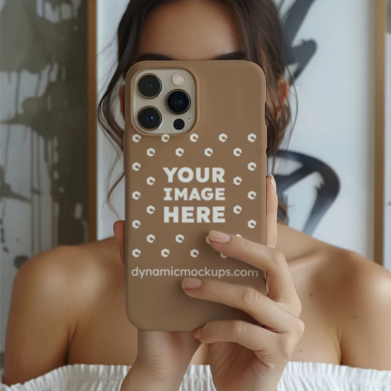 iPhone Brown Phone Case Mockup Template