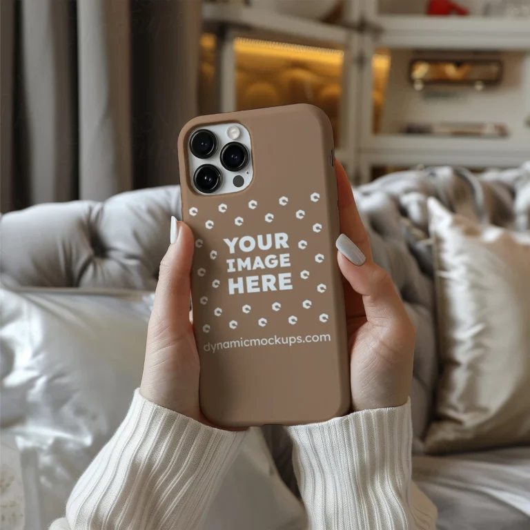 iPhone Brown Phone Case Mockup Template