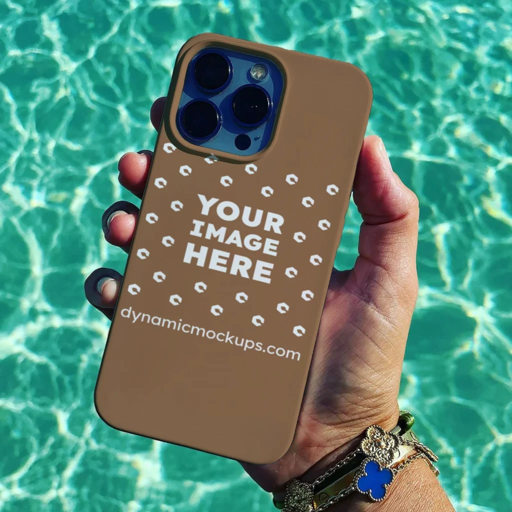 iPhone Brown Phone Case Mockup Template