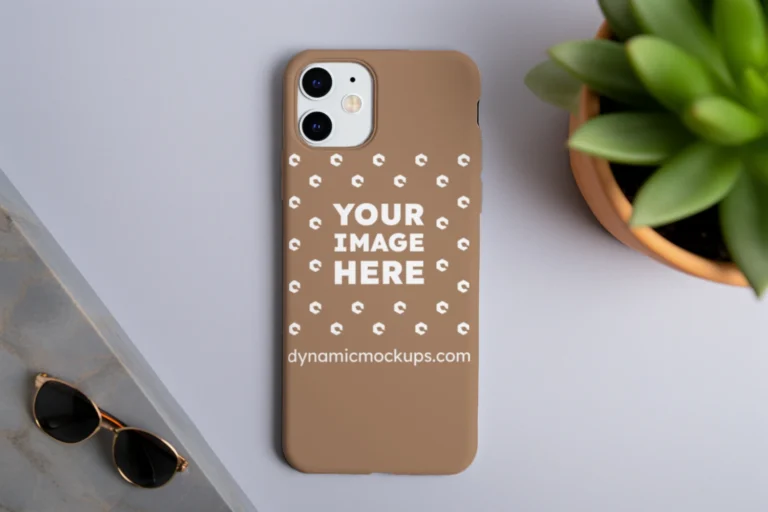 iPhone Brown Phone Case Mockup Template