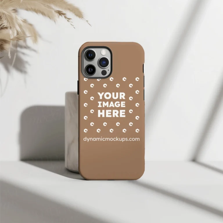 iPhone Brown Phone Case Mockup Template