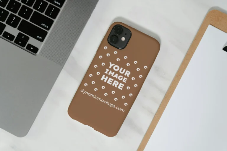 iPhone Brown Phone Case Mockup Template