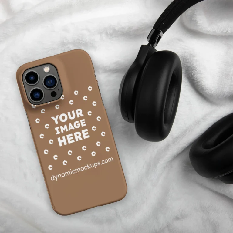 iPhone Brown Phone Case Mockup Template