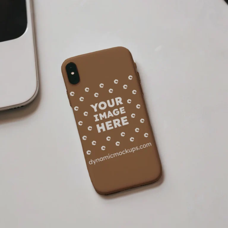 iPhone Brown Phone Case Mockup Template