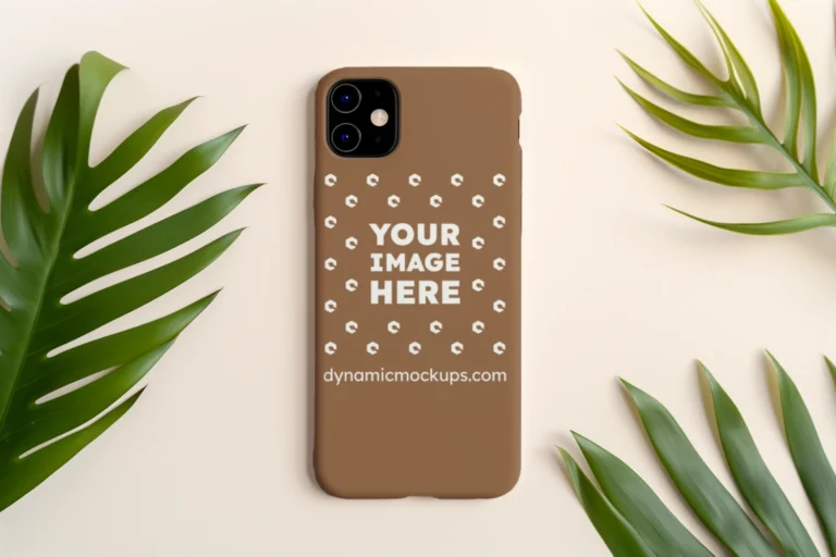 iPhone Brown Phone Case Mockup Template