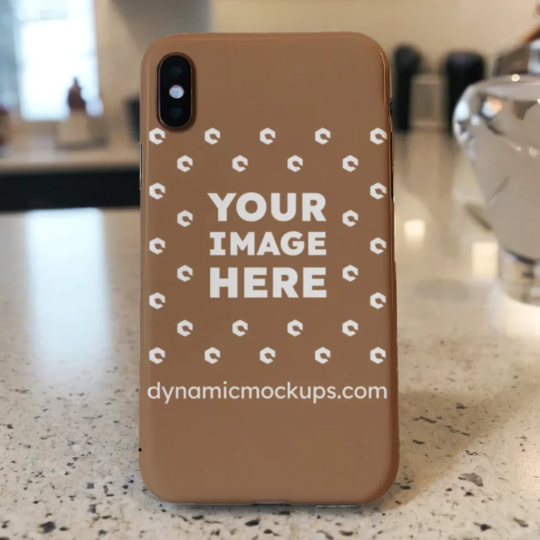 iPhone Brown Phone Case Mockup Template