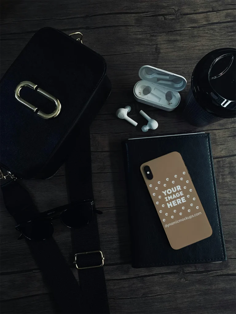 iPhone Brown Phone Case Mockup Template
