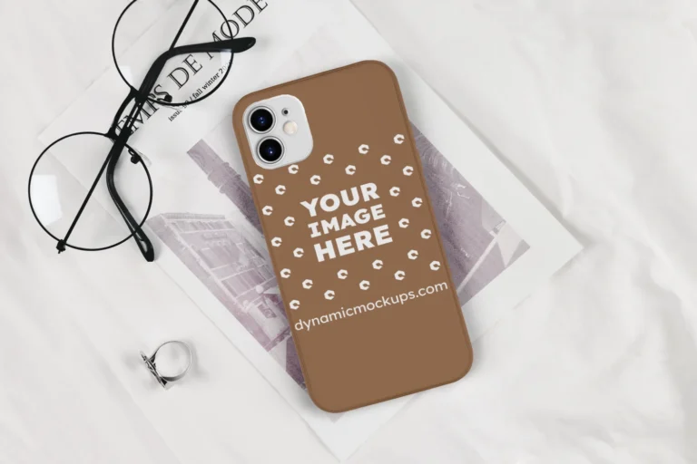 iPhone Brown Phone Case Mockup Template
