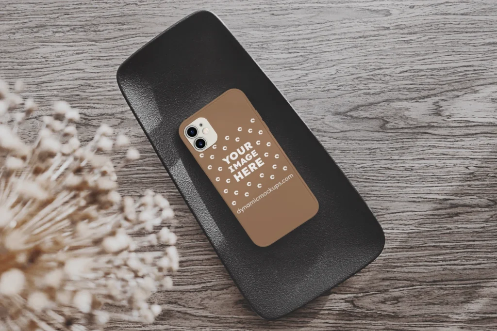 iPhone Brown Phone Case Mockup Template