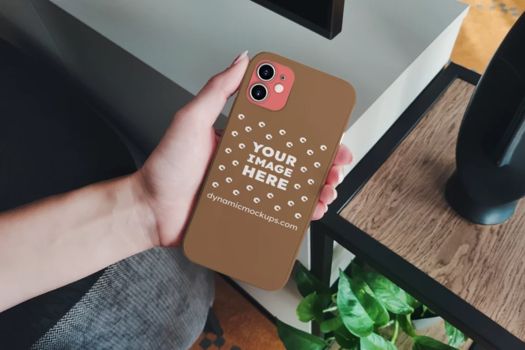 iPhone Brown Phone Case Mockup Template